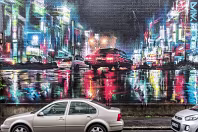EXAMPLES OF STREET ART BY DANK AND SABEK [ON THE RED BRICK WALL ON TALBOT STREET IN BELFAST]-235443-1 MURAL ON TALBOT STREET