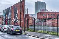 EXAMPLES OF STREET ART BY DANK AND SABEK [ON THE RED BRICK WALL ON TALBOT STREET IN BELFAST]-235447-1