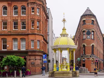 JAFFE MEMORIAL IN BELFAST The Jaffe Memorial Fountain, a gilded cast-iron structure, stands as a unique monument in Belfast's Victoria Square...